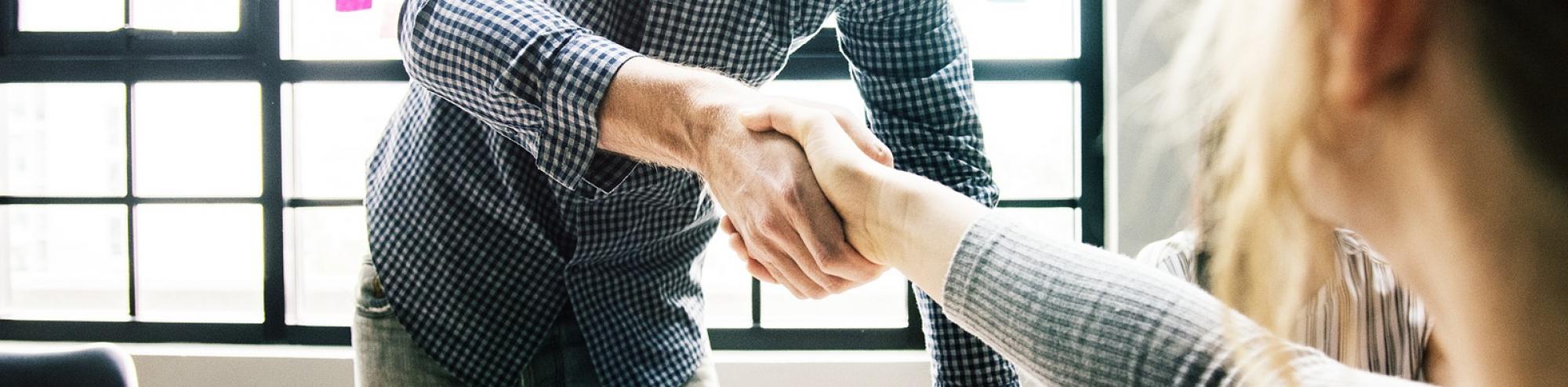 people shaking hands at a business meeting
