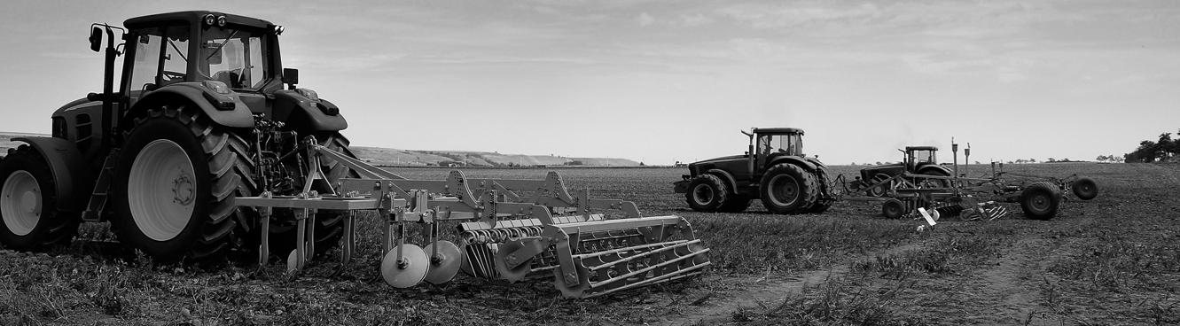 tractors in a field