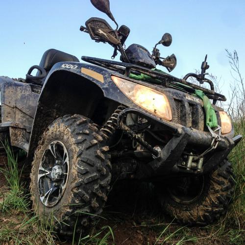 atv in mud